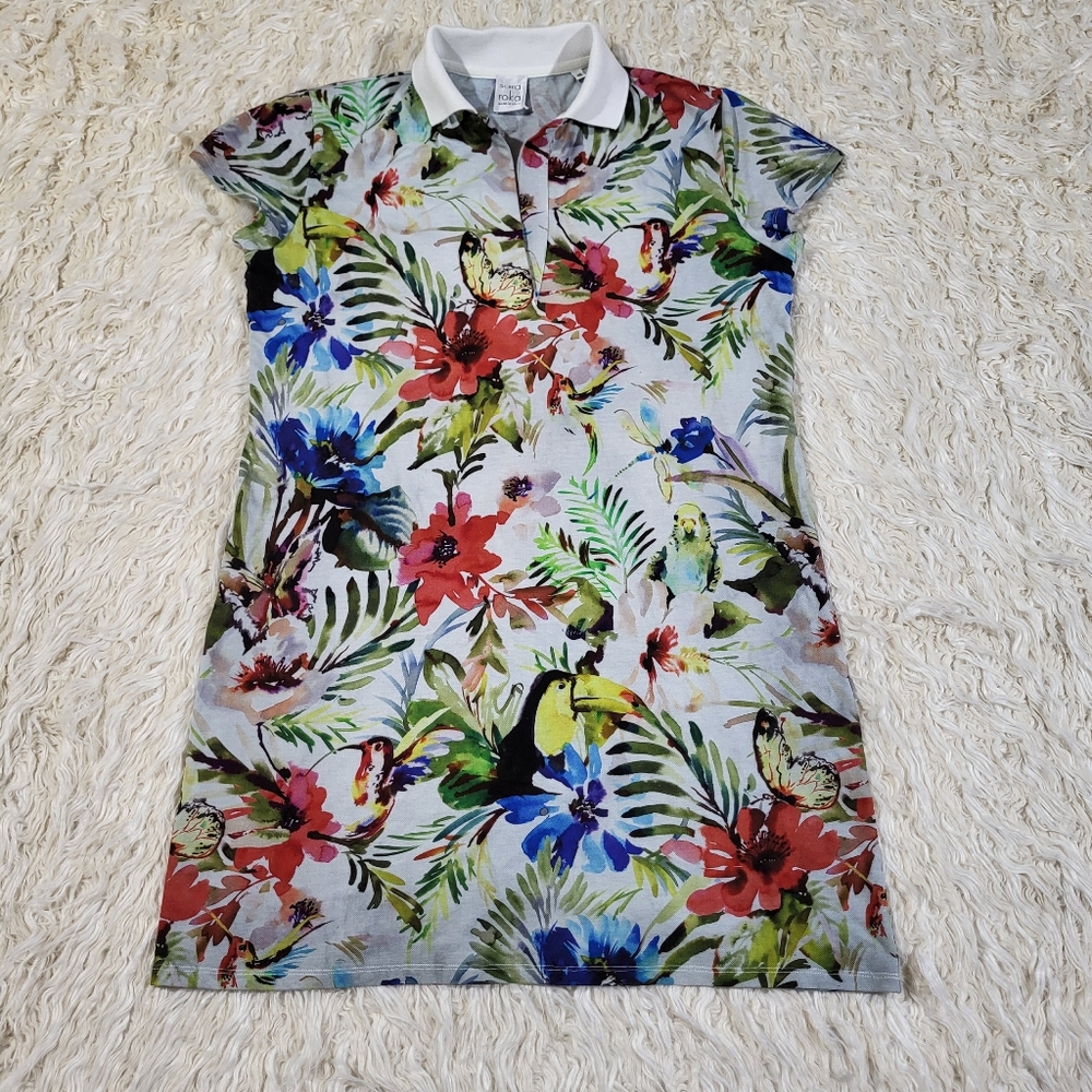 Sara Roka Floral Polli Mini Polo Dress Size 46